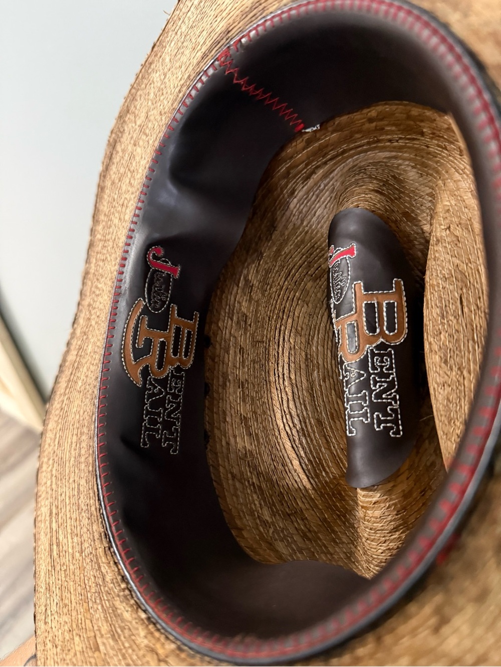 Justin Boots Wide-Brim Straw Cowboy Hat - Natural Brown - Picture 6 of 6